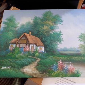 12" x 16" real cottage country painting on canvas